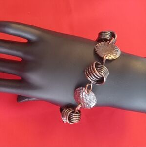 Copper Disk and Knot Bracelet